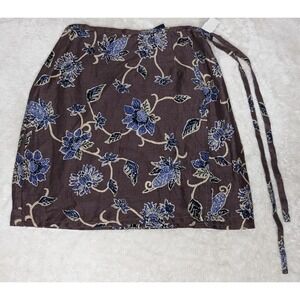 The Limited Skirt Womens 2 Purple Blue Floral Linen Wrap Made In Italy‎ Summer